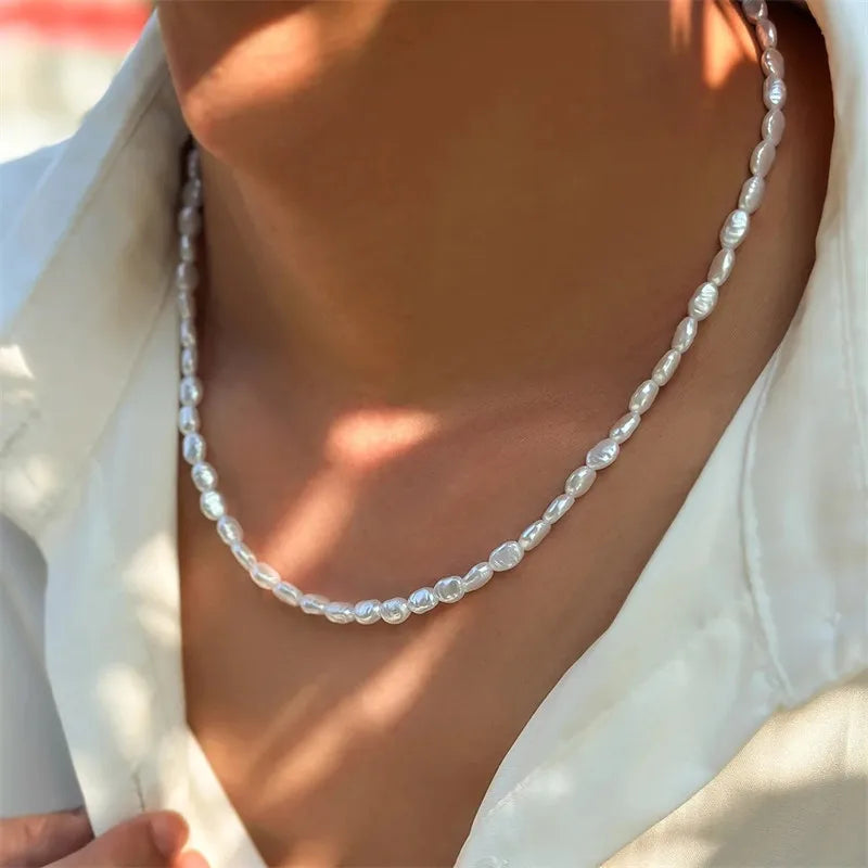 Elegant Pearl Choker Necklace