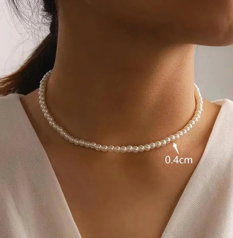 Elegant Pearl Choker Necklace
