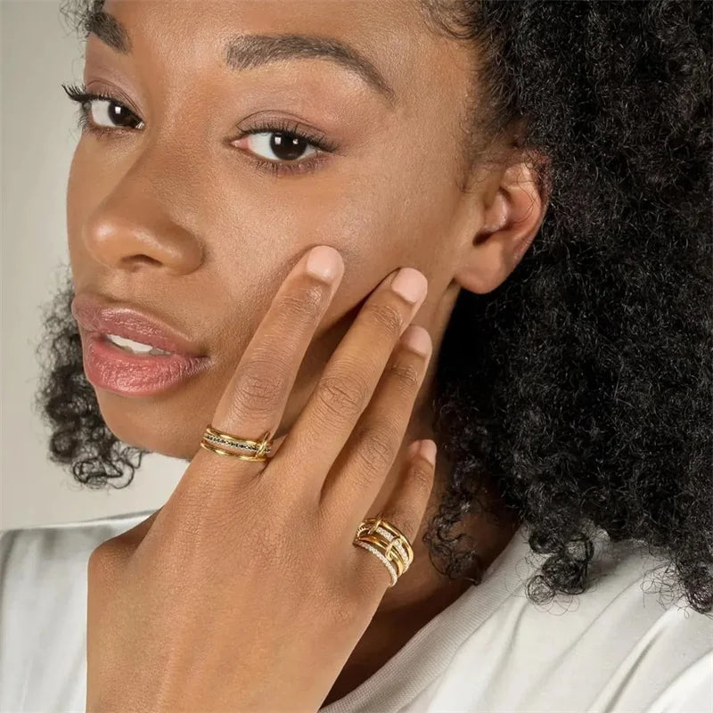 Modern Four-Band Copper Ring